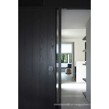Portas interiores de madeira deslizantes populares cinzentas escuras